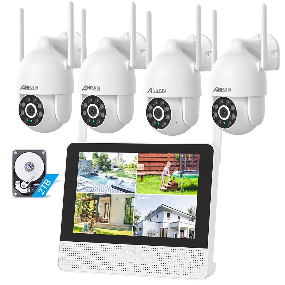 ANRAN Wireless Security Camera System Color Night Vision 2TB 8CH 8MP 10''Monitor
