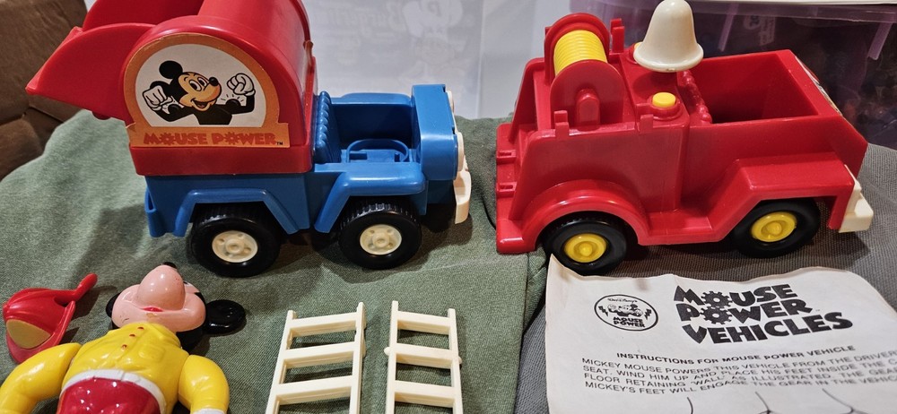 Super Rare Remco Mickey Mouse Power Vehicle Set