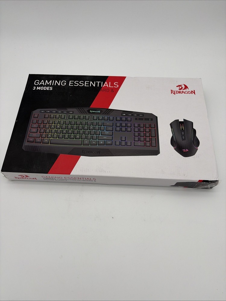 Redragon Gaming Essentials 3 Modes Connection Keyboard And Mouse Bundle - Black