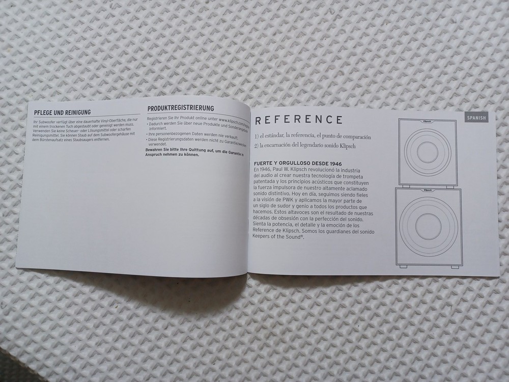 KLIPSCH REFERENCE SUBWOOFERS USER MANUAL