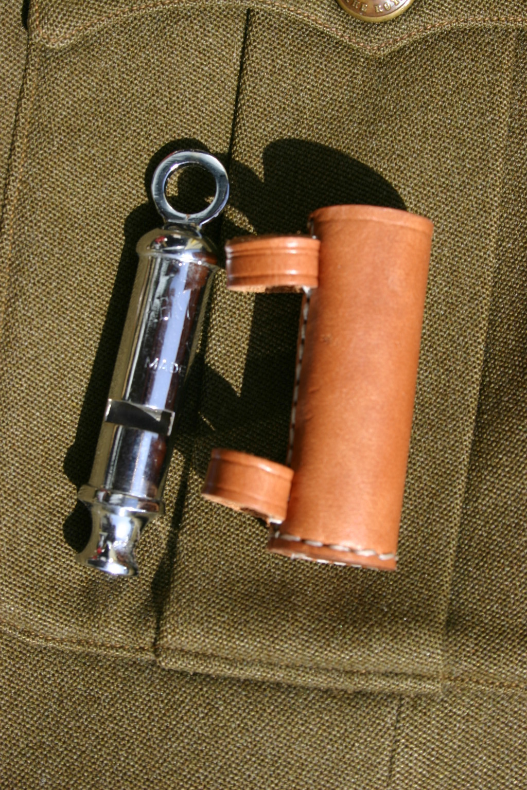 Whistle and Leather Pouch for Sam Browne Belt