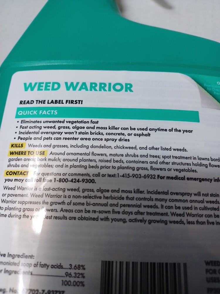 Sunday Weed Warrior Grass Algae Moss Herbicidal Soap , 32 fl oz