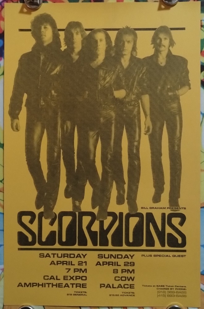 Scorpions Bill Graham Presents Cal Expo Ampitheater 1984 Poster