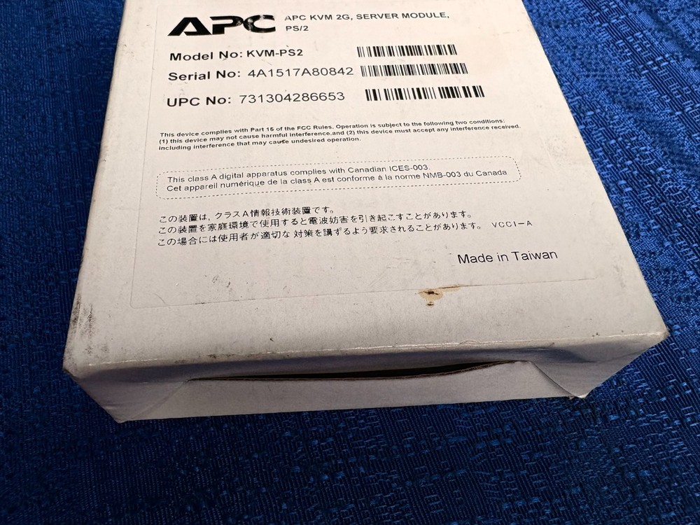 APC KVM-PS2 Adapter Cable KVM 2G Server Module PS/2 - NEW