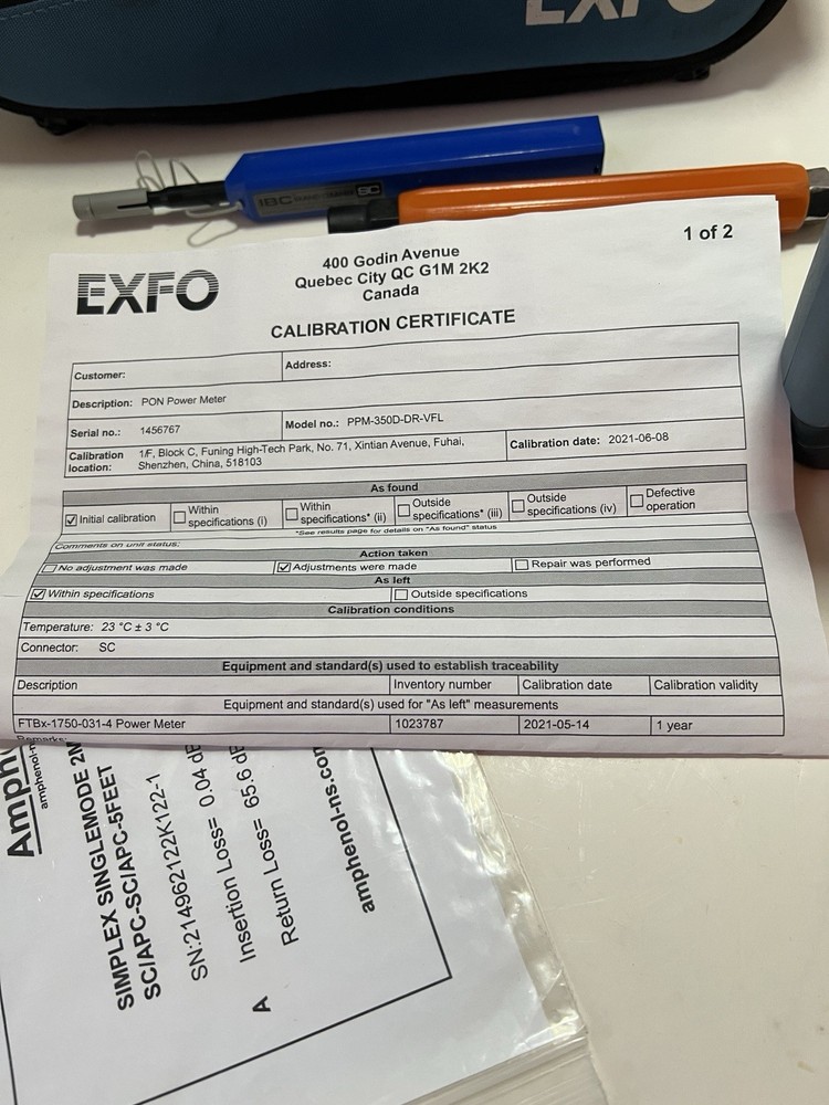 EXFO PPM-350D-DR-EA Optical Power Meter