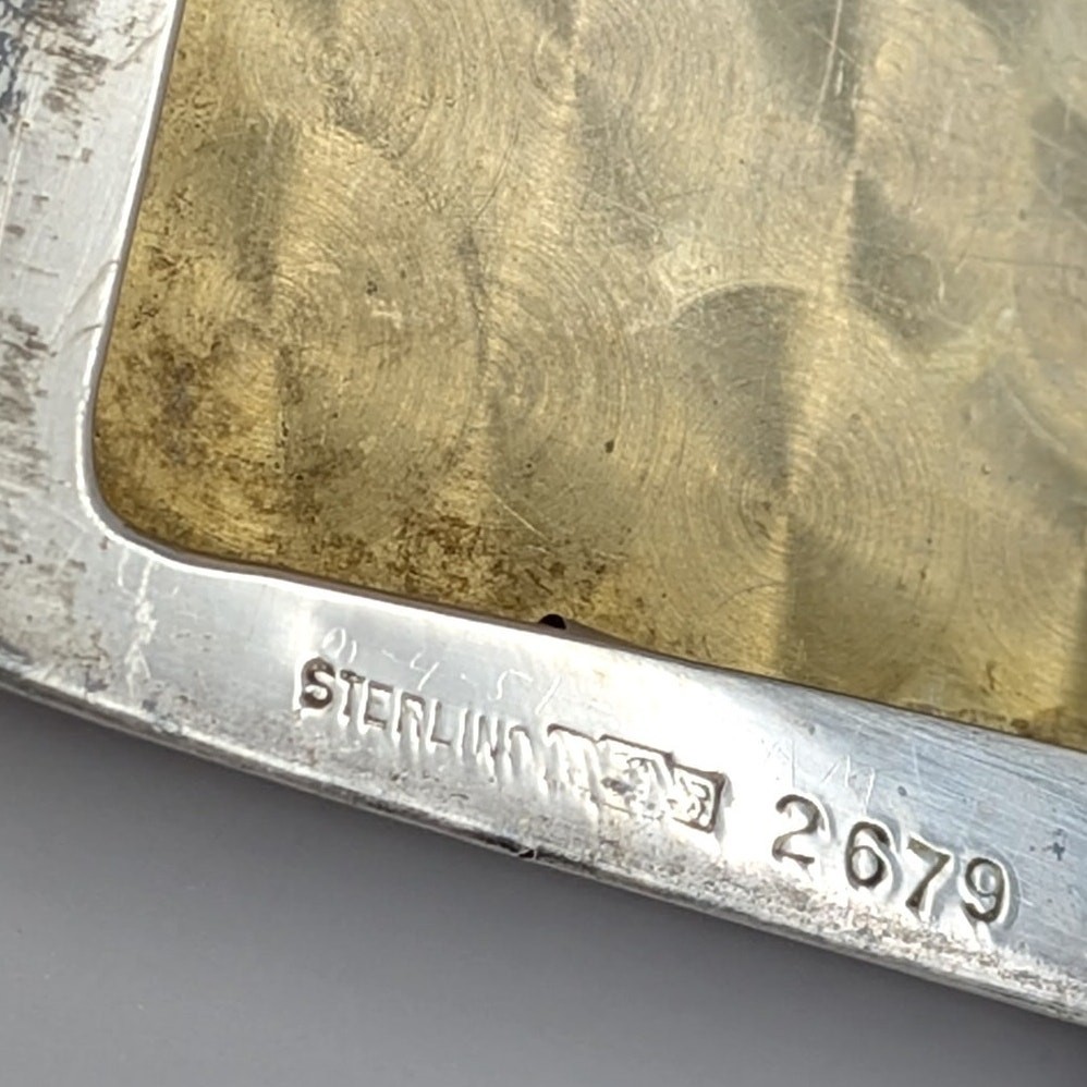 Vintage 1950s Sterling Silver Etched Cigarette Case Wallet Card Holder 5oz