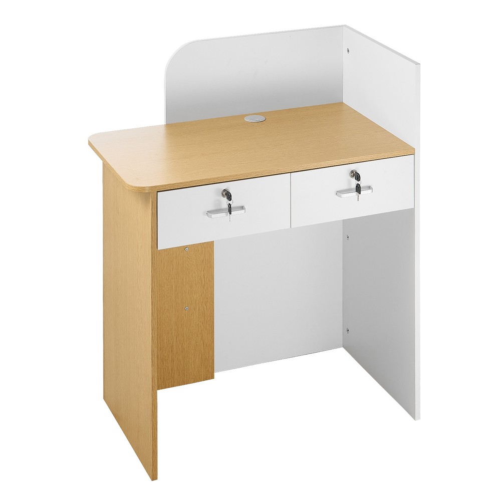 VEVOR Reception Desk 31.5 inch Rectangular Front Counter Table with LED & Drawer