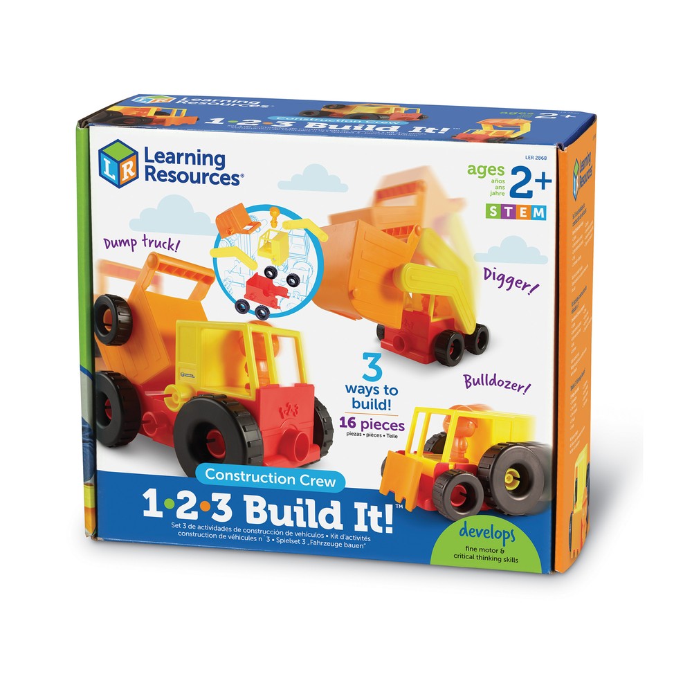New - Learning Resources 1-2-3 Build It! Construction Crew - Ages 2+ | 1 player