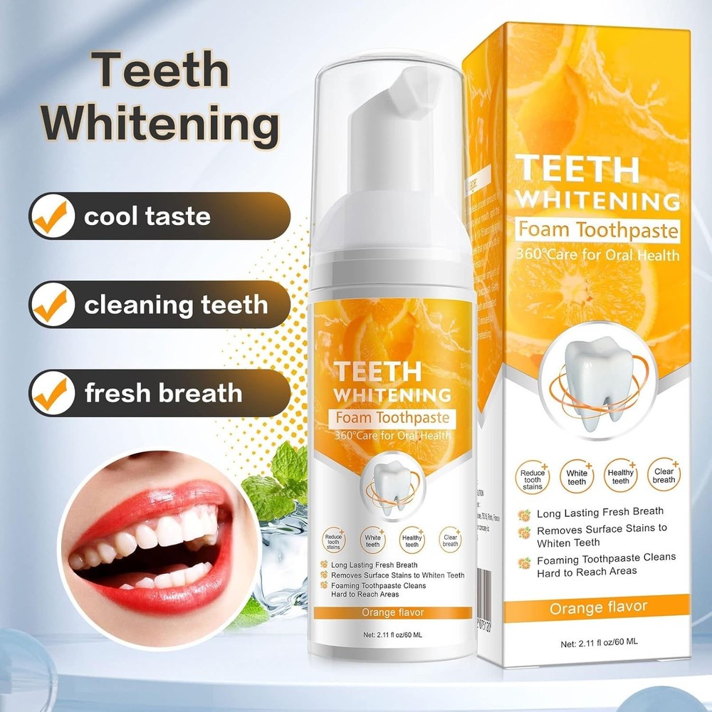 Teeth Whitening Toothpaste, Mousse Foam Toothpaste, 2 Pack Foam Toothpaste for U
