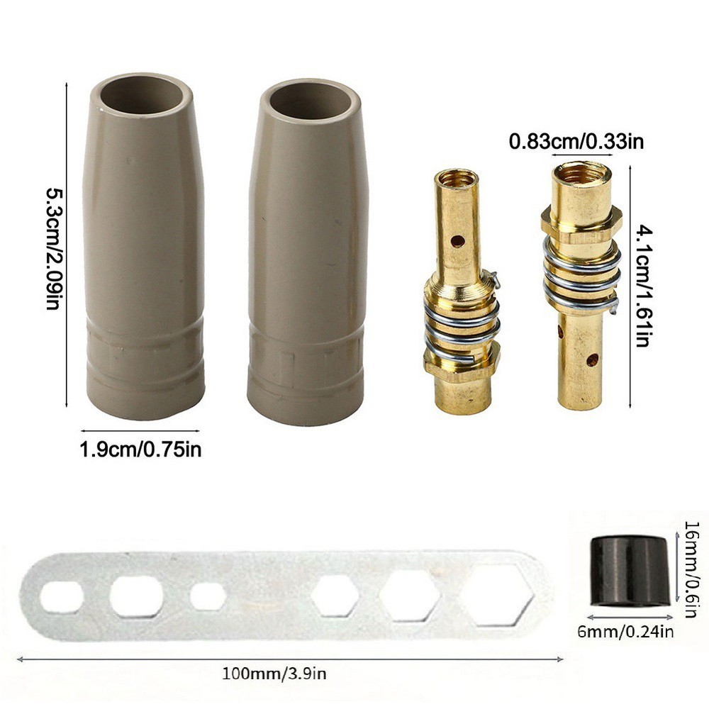 13PCS Welding Nozzle Coating Kit Includes Tips Holders Insulators Wrench