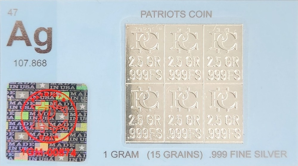 One Gram Silver Bars That Snap Apart (5 Pack)