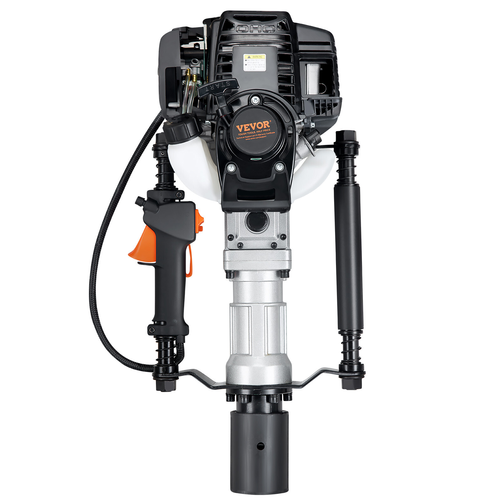 VEVOR 37.77cc Gas-Powered T Post Driver 4-Stroke Fence Piling Pounder w/ 2 Head