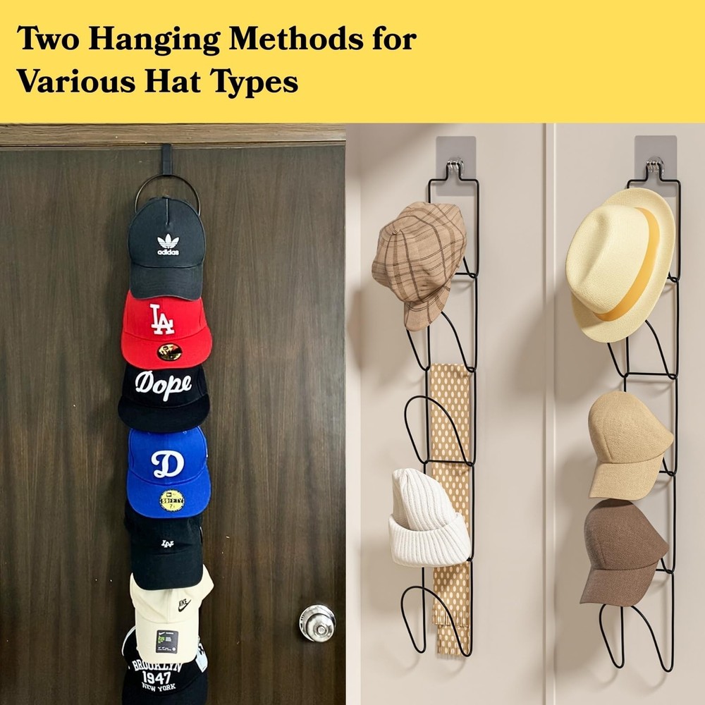 10Pack Over The Door Hat Organizer for baseball caps | Multi-Functional Baseb...