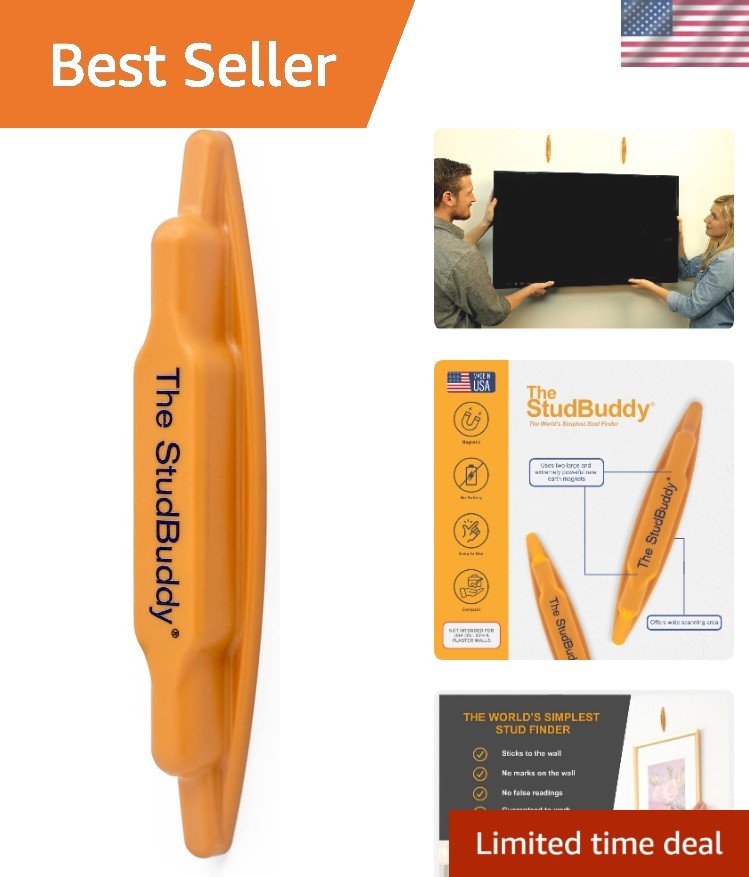 Effortless Stud Detection with  StudBuddy Magnetic Finder - Orange
