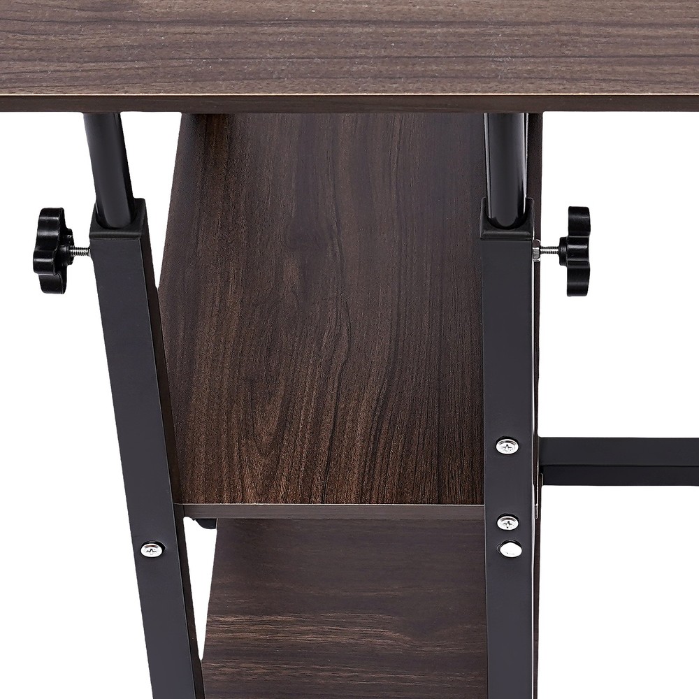 C-Shaped Side Table Adjustable, Height Adjustable C Table with Wheels