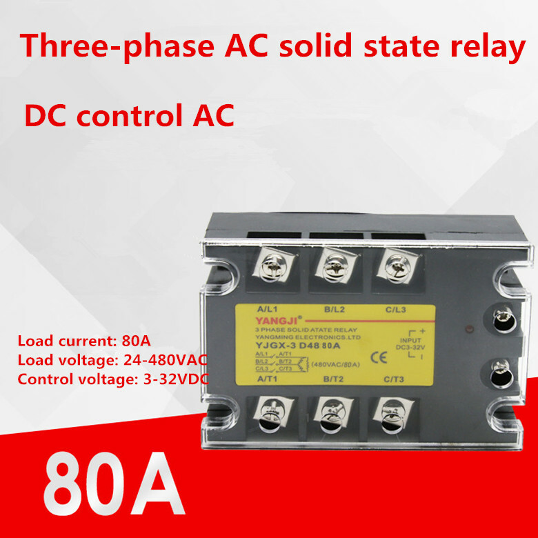 Three-phase DC control AC DC-AC solid state relay series YJGX-3D4880A 480VAC 80A