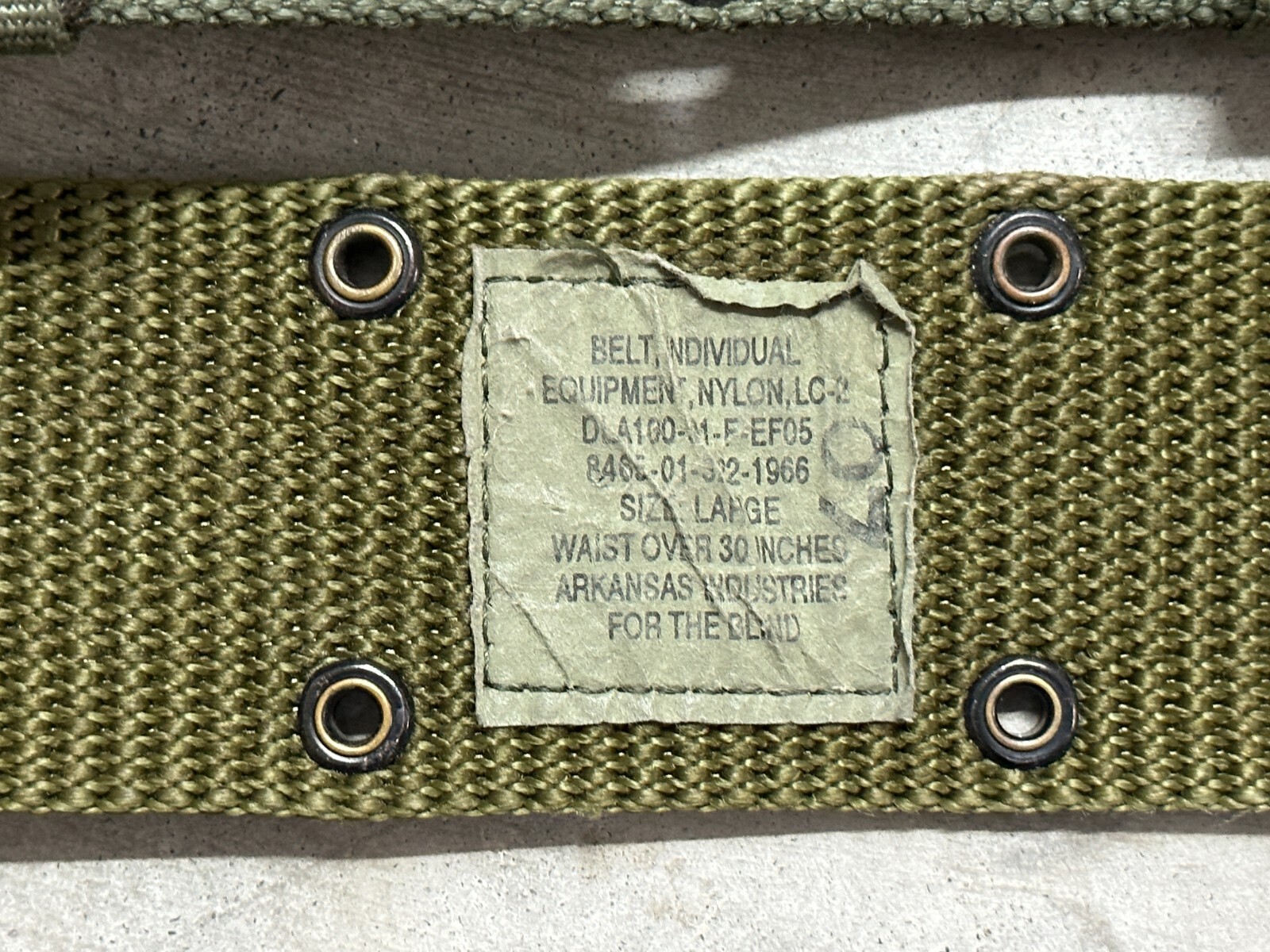 Large - US Military Individual Equipment Belt ALICE LC-2 LC2 Green Army LCI LC1