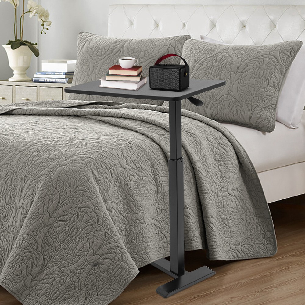 Mobile Pneumatic Adjust Height Overbed Bedside Coffee Table  Sofa Side Table