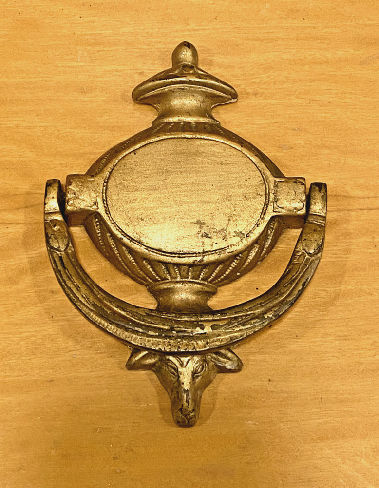 Door Knocker Solid Brass Traditional Style vtg Engraveable Approx 7"x 4"