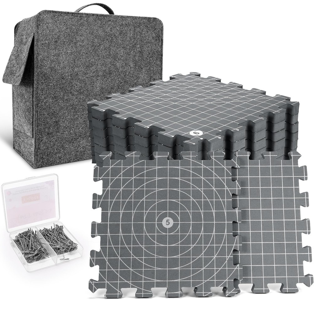 Blocking mats for Knitting & Crochet Projects, 2 in 1 Double Side Extra Thick...