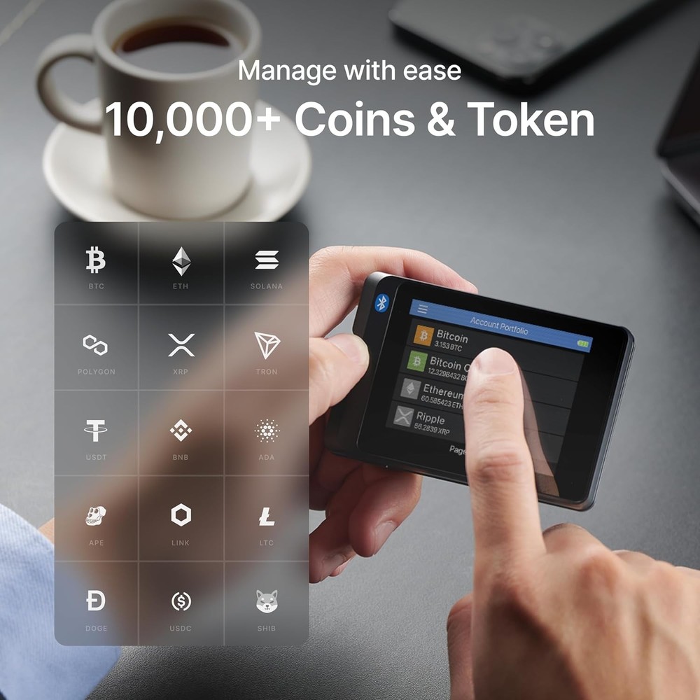 Intuitive Touchscreen Wallet - Bluetooth Crypto-