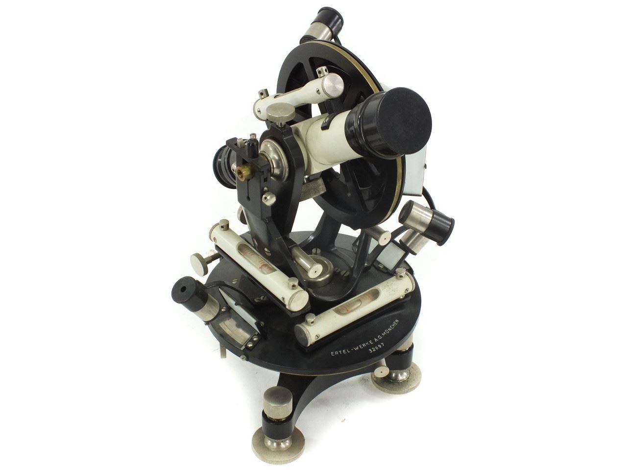 Ertel-Werke Double Circle Theodolite with Compass and Wooden Case 637