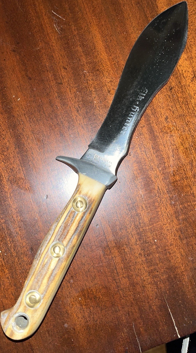 Olsen Knife Co. Elk-Hunter 2700-E hunting knife antler handle