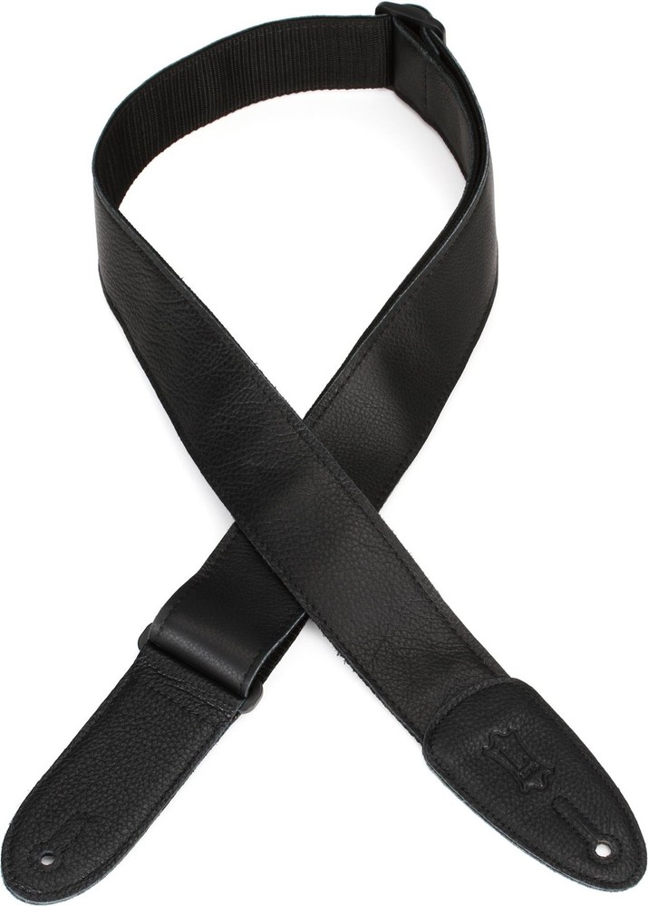 Levy's M7GP-BLK Garment Leather Guitar Strap - Black (2-pack) Bundle