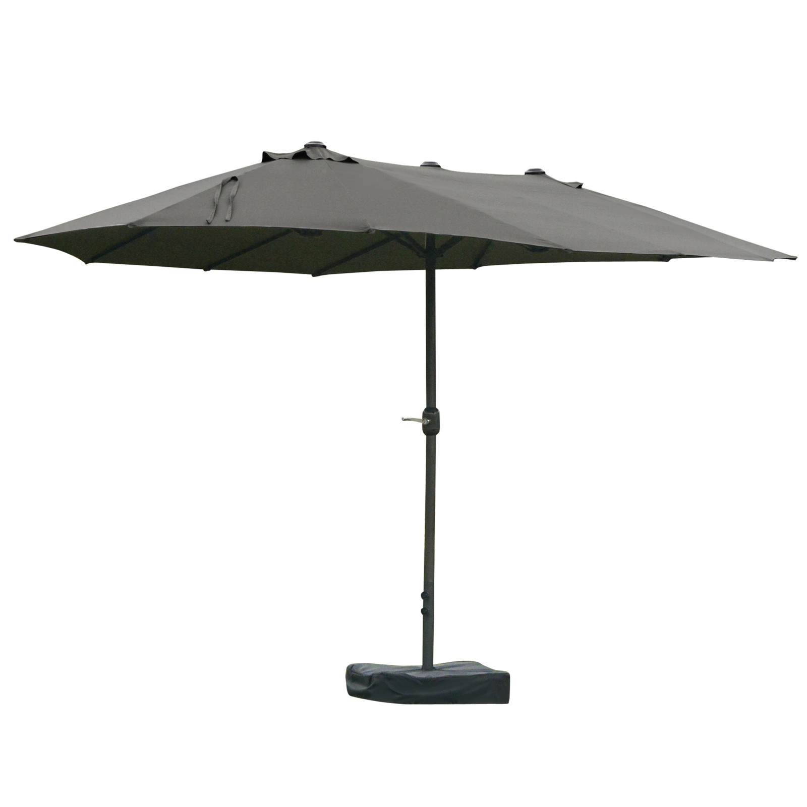 15 ft Outdoor Double Sided Market Patio Umbrella for Deck Pool with Base Crank