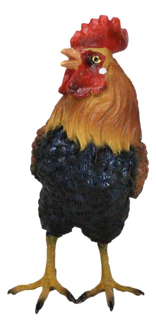 Rustic Western Proud Country Farm Colorful Chicken Rooster Figurine 5.25" Tall