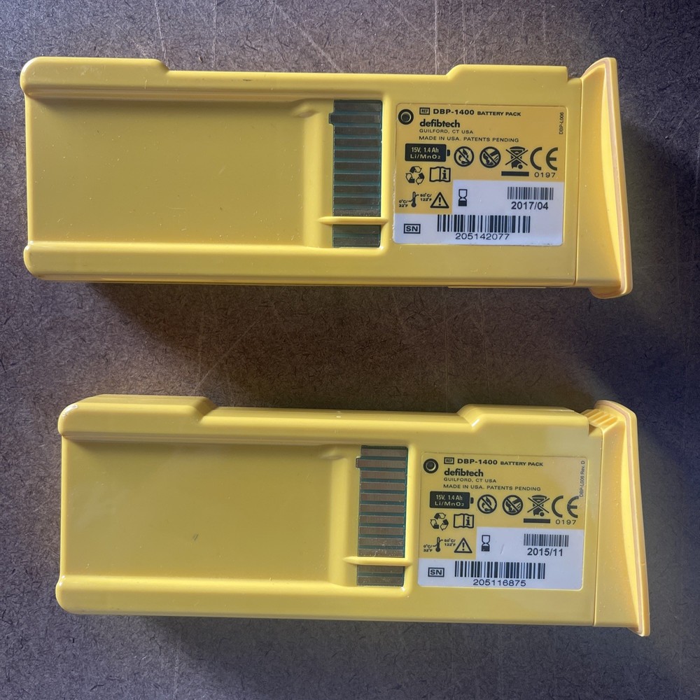 Defibtech Lifeline Standard DBP-1400 Battery Pack Date 2015 & 2017 - 2 PACK
