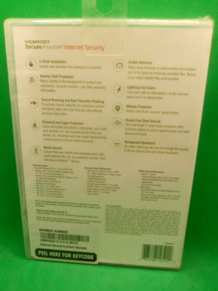 Webroot Secure Anywhere Internet Security 3 Devices for PC/MAC/Mobile NEW/SEALED