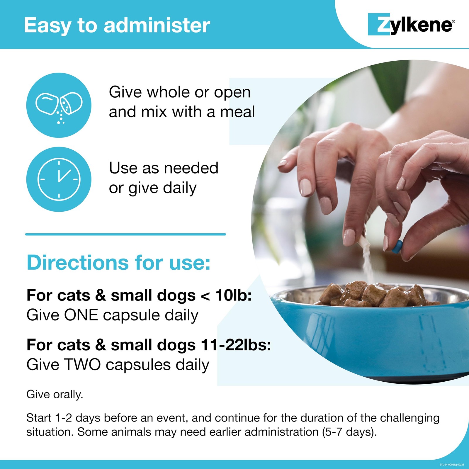 Vetoquinol Zylkene Calming Support Supplement for Small Dogs and 14 Capsules