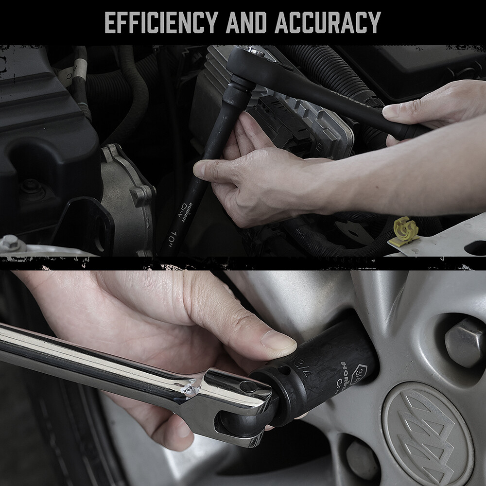 Impact Deep Shallow Socket Set 66PC 1/2" Drive 6 Point SAE Metric Master & Case