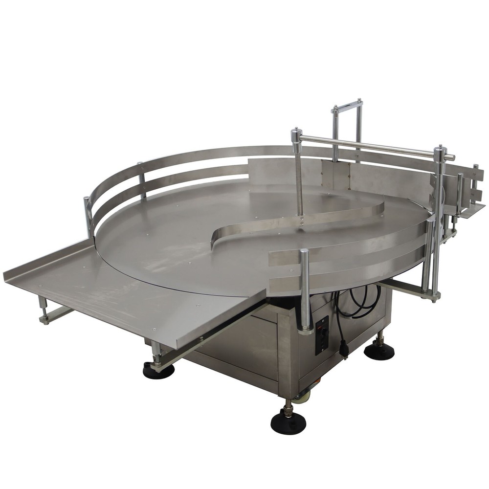 Auto Round Bottle Labeling Machine W/ Printer&39.3"Bottle Accumulation Table110V
