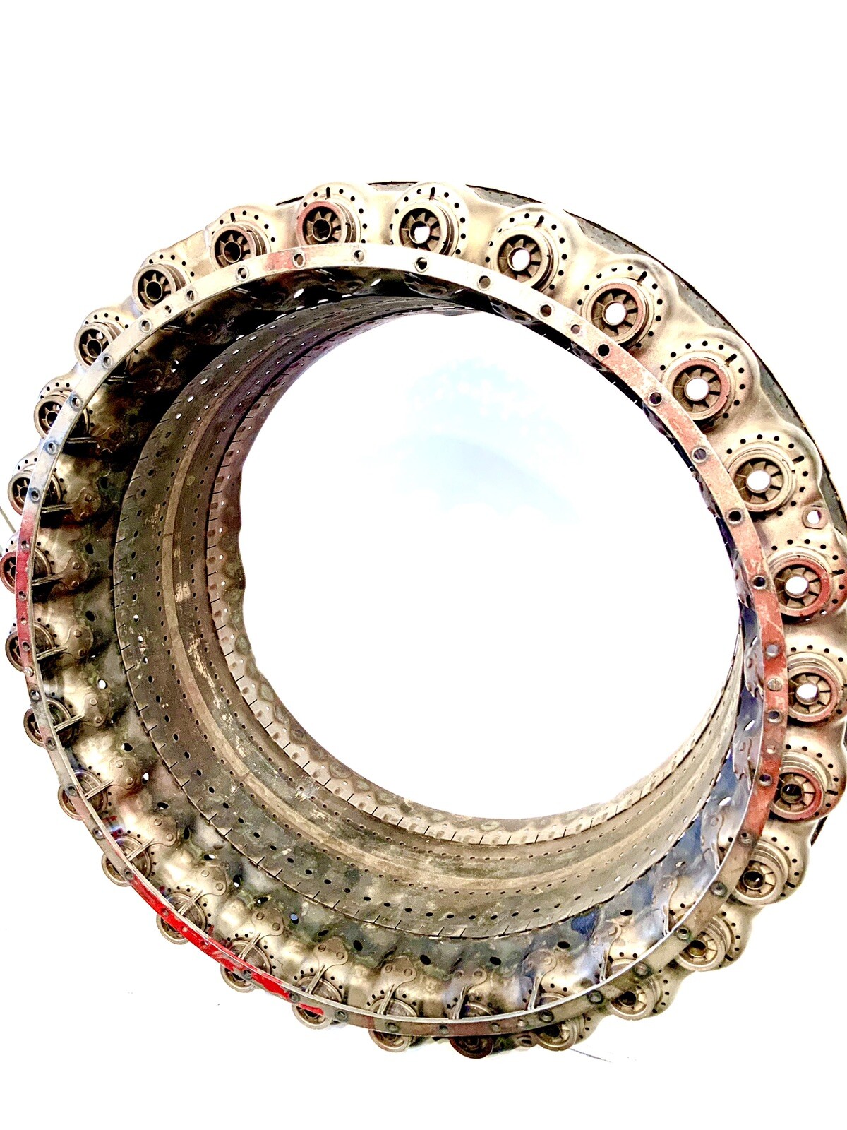 VINTAGE JET ENGINE COMBUSTION RING WITH FUEL VANE INSERTS MUST SEE