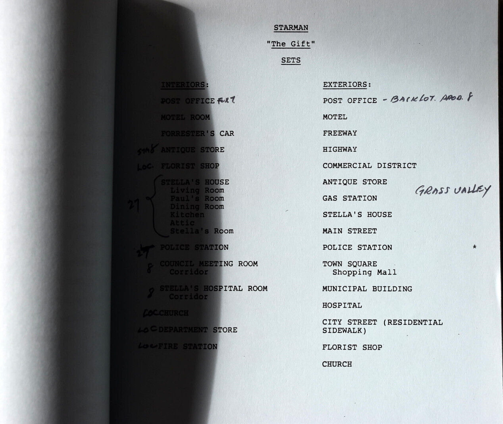 1986 Starman " The Gift " Original Screenplay Script Final Draft