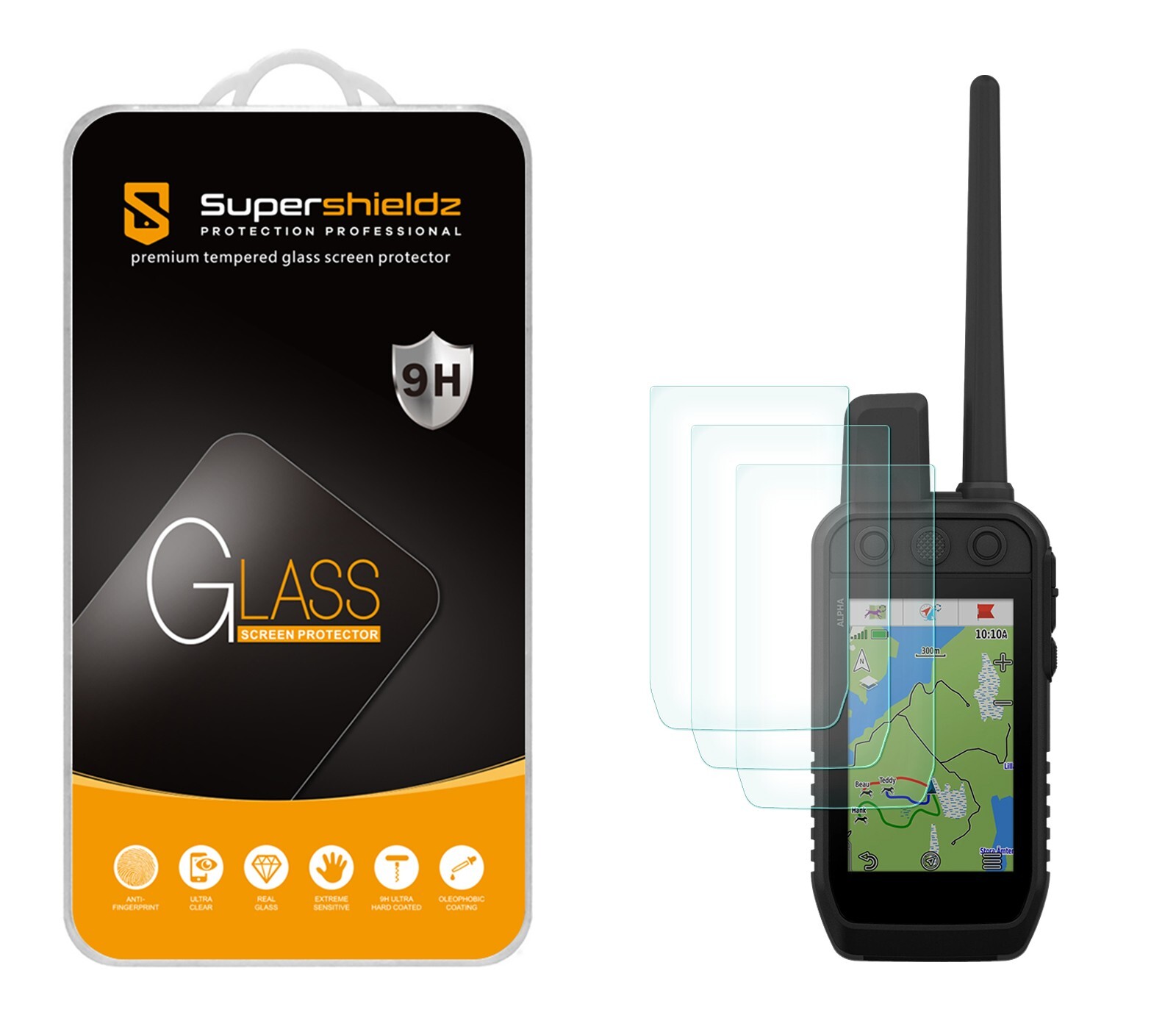3X Supershieldz Tempered Glass Screen Protector for Garmin Alpha 300/ 300i