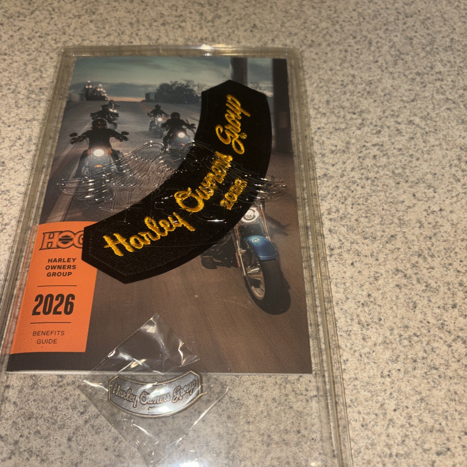 Harley-Davidson 2026 HOG Membership Packet with Pin, Patch, & Guide