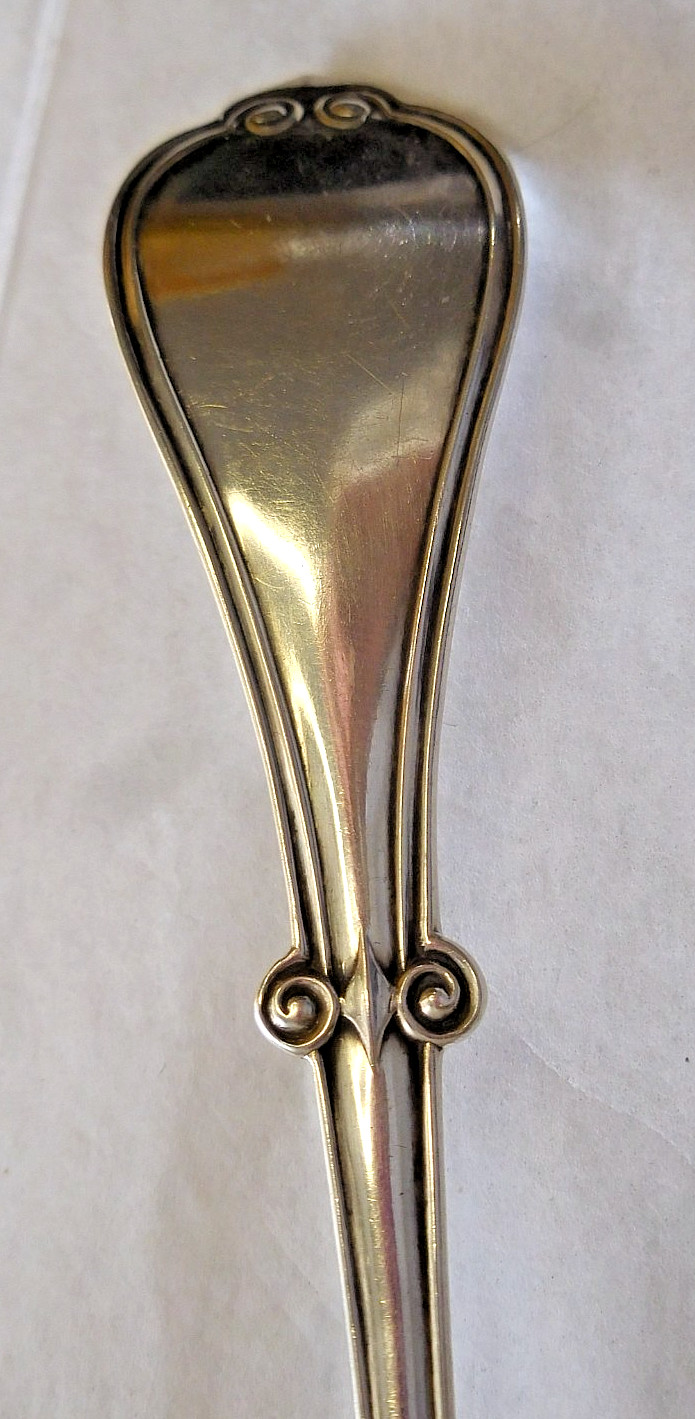 CLEMENS OSKAMP CINCINNATI c1860 COIN SILVER SLICE 8 3/4" FLORAL ENGRAVED "A & L"