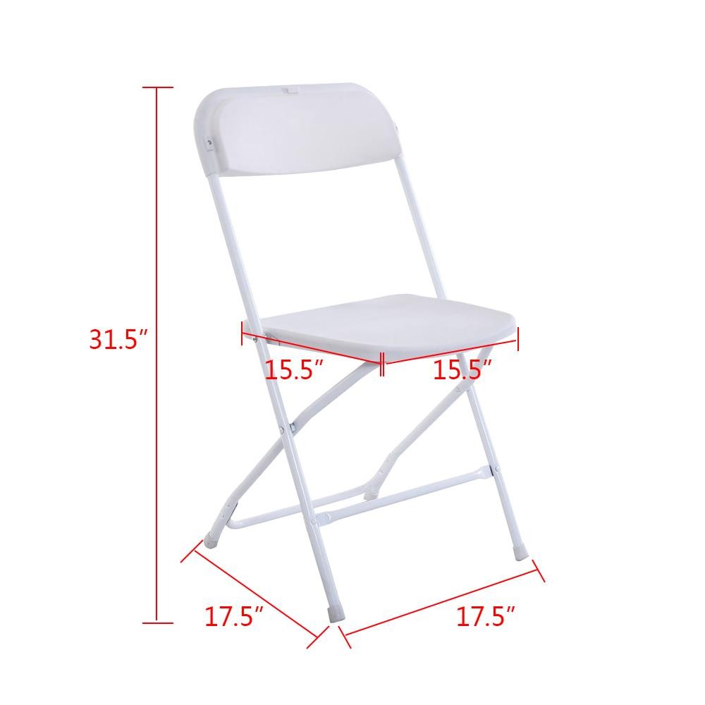 10 Pack Commercial White Plastic Portable Folding Chairs Stackable Picnic Party
