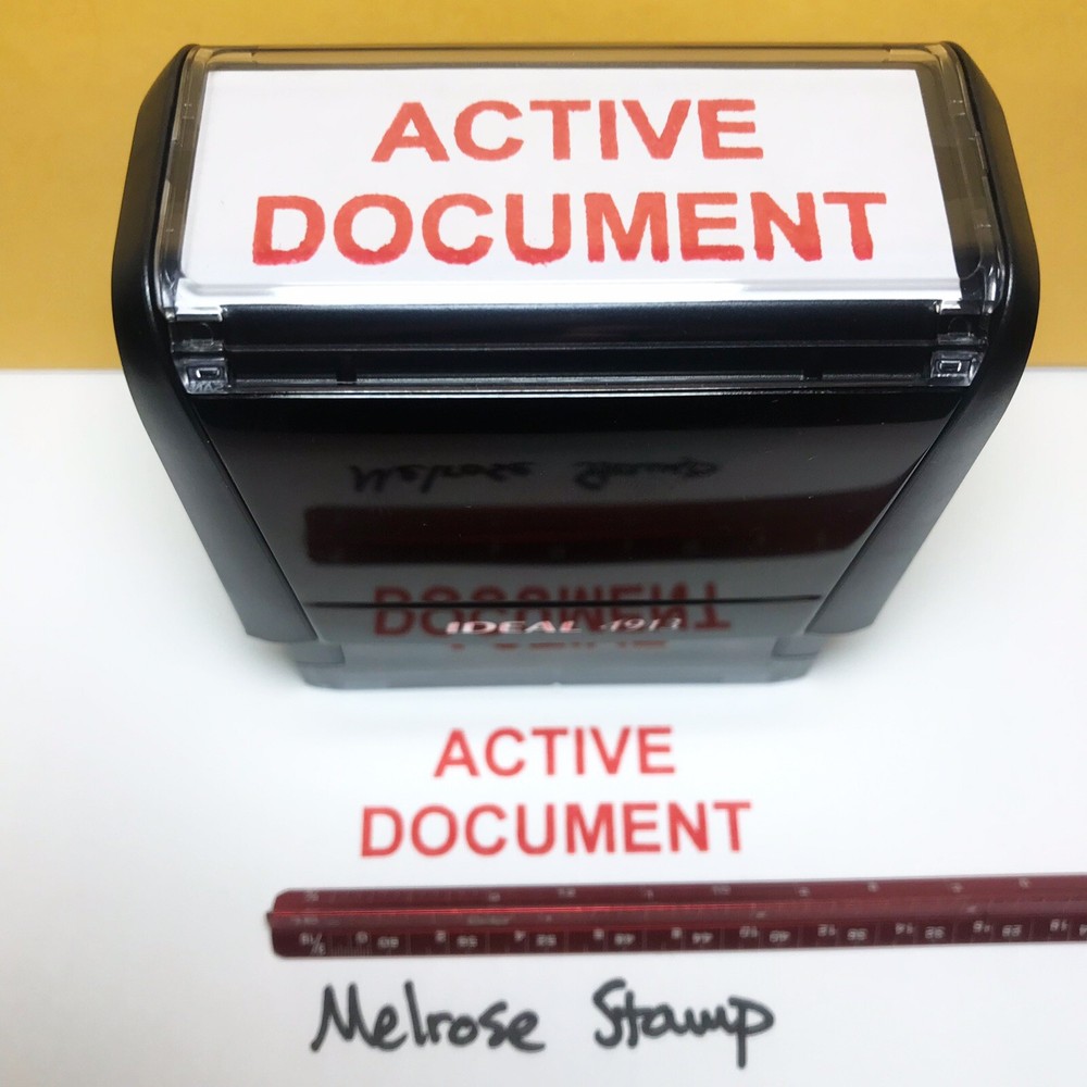 Active Document Rubber Stamp Red Ink Self Inking Ideal 4913