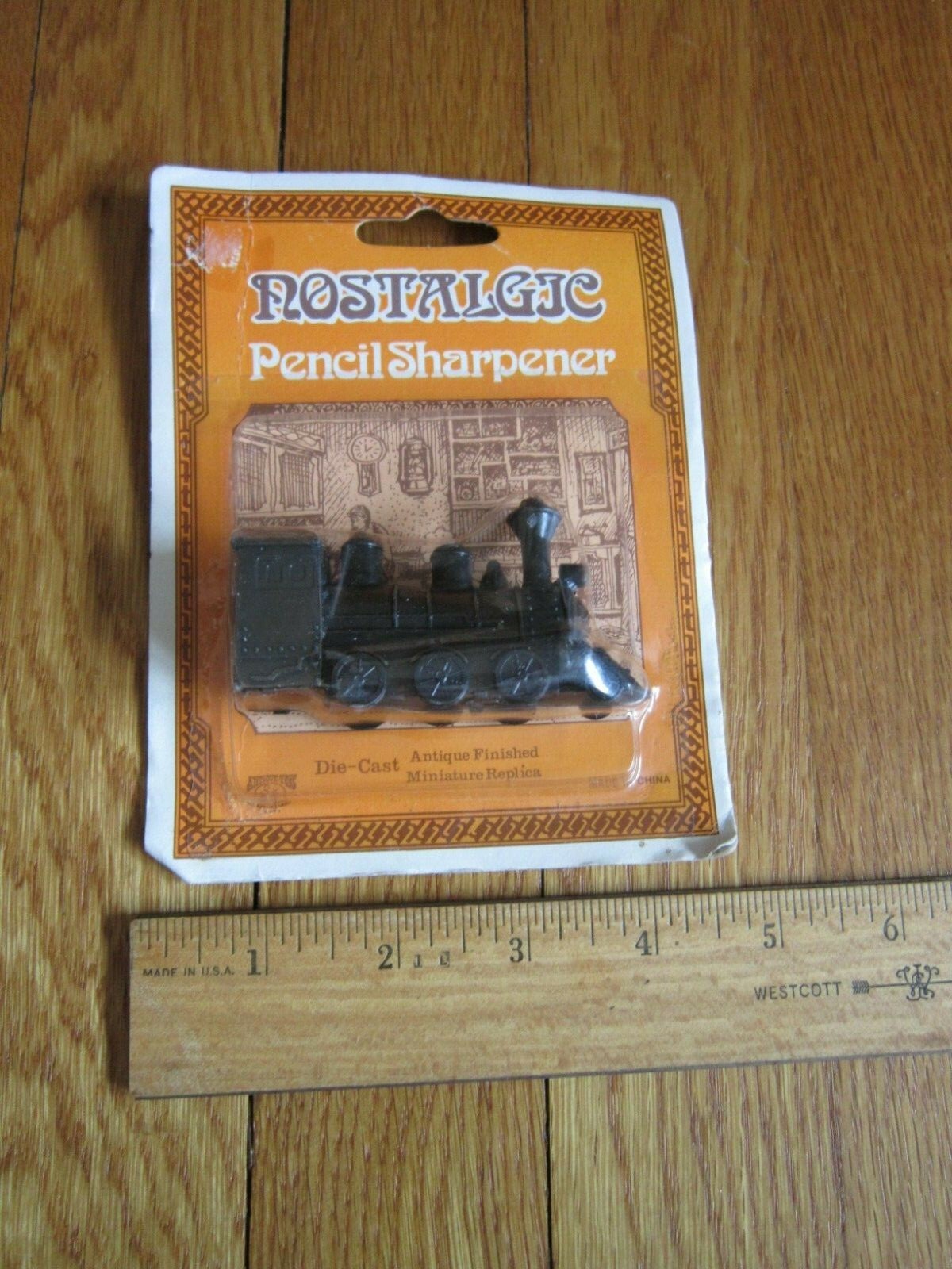 Vtg Die-Cast Metal Miniature Train Engine Cow Catcher Detailed Pencil Sharpener