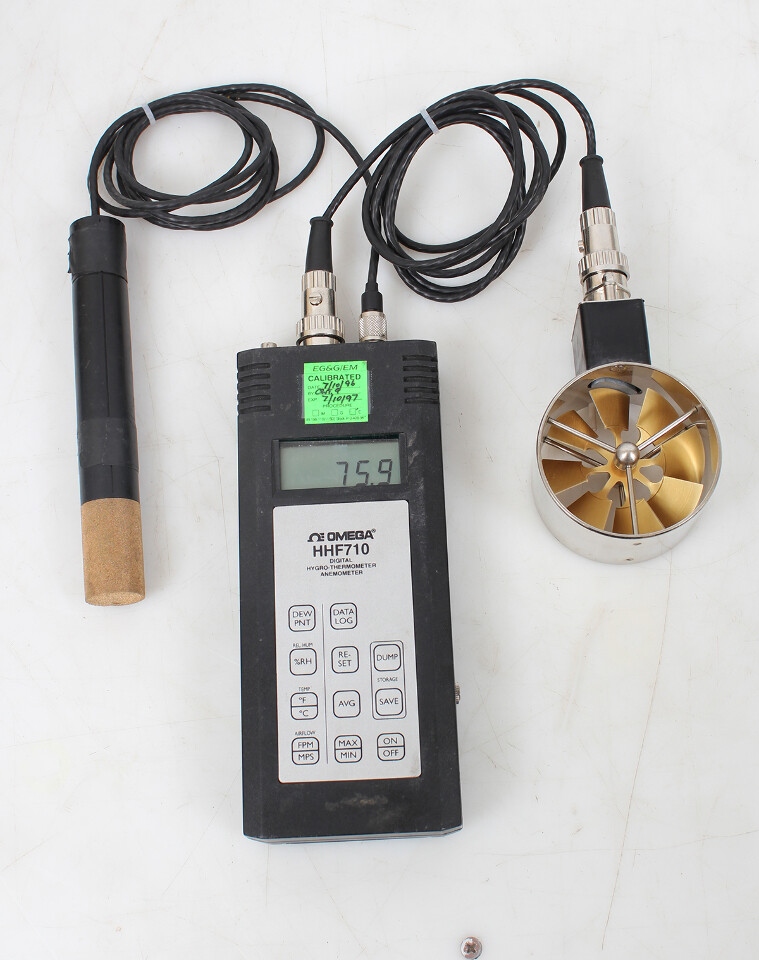 Omega Engineering HHF710 Digital Hygro-Thermometer Anemometer Meter Set