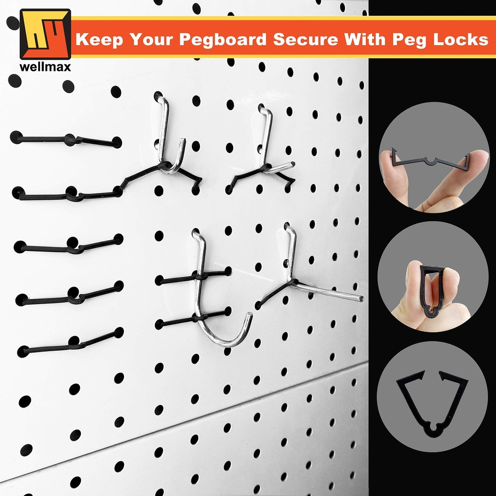 188 PCS Pegboard Hooks Accessories Heavy Duty Organizer Garage Workshop Tool