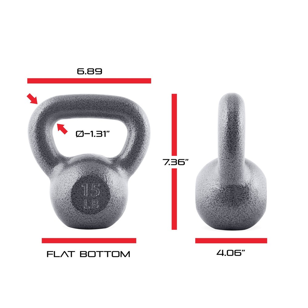 CAP Barbell 15lb Cast Iron Kettlebell, Single