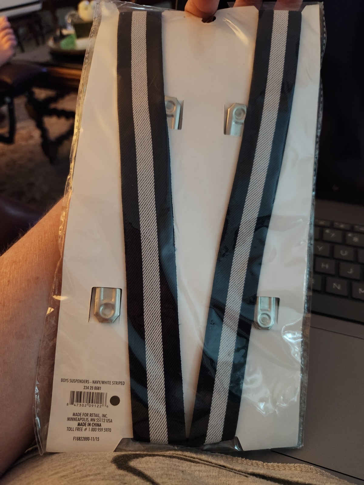 CHILDRENS SUSPENDERS NEW FOR EASTER AGES 3 PLUS NEVER OPENED BLUE AND WHITE