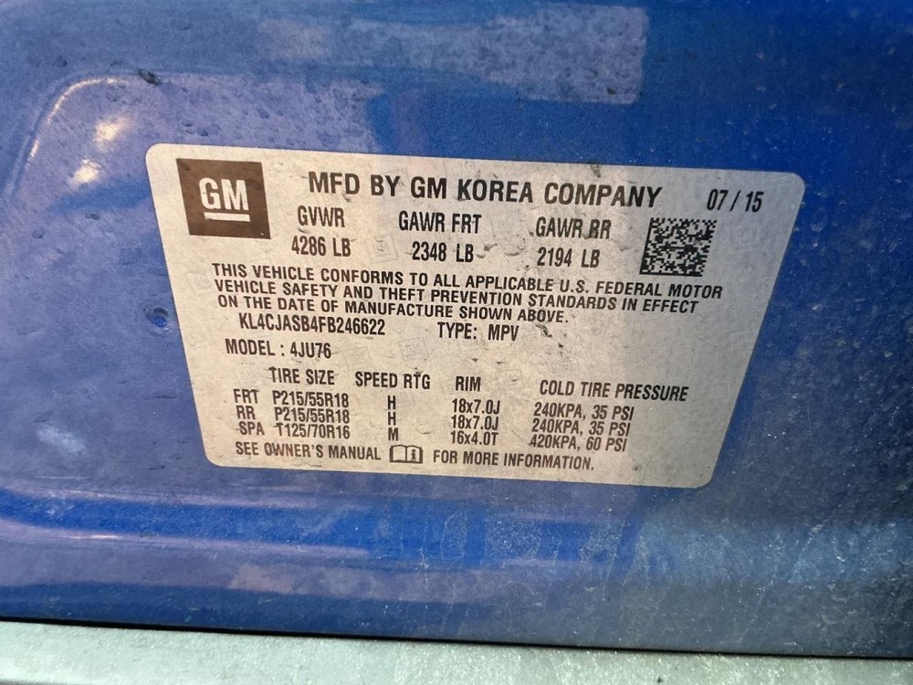 Driver Left Fender Fits 13-16 ENCORE 4986596