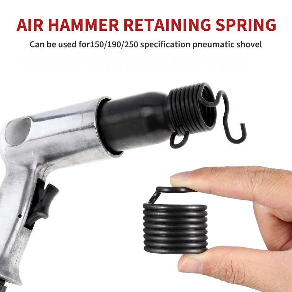 Garneck 6 Pcs Air Hammer Chisel Spring Set - Quick Release Retaining Black