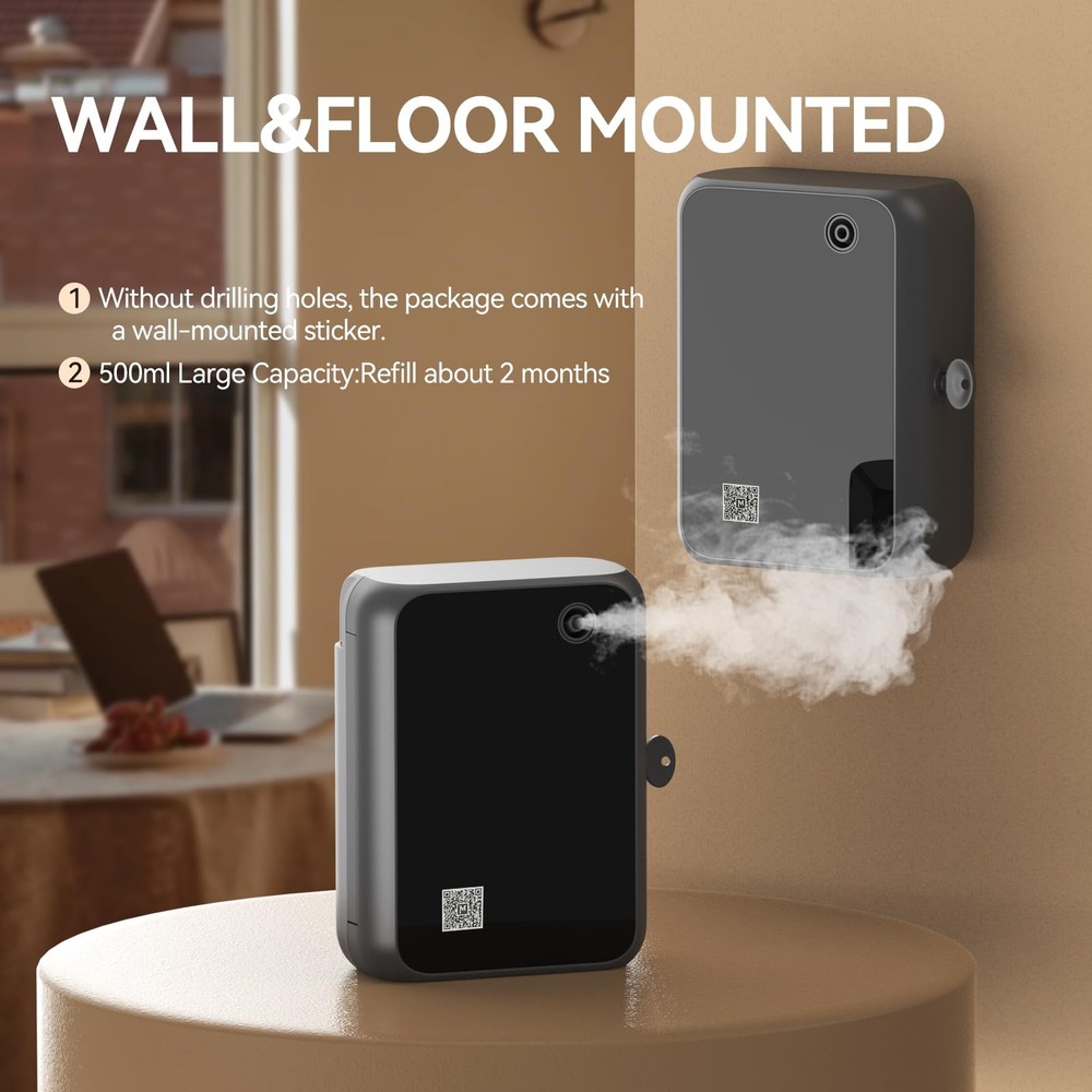 Smart Essential Oil Diffuser with Bluetooth,Waterless Scent Machine for Black